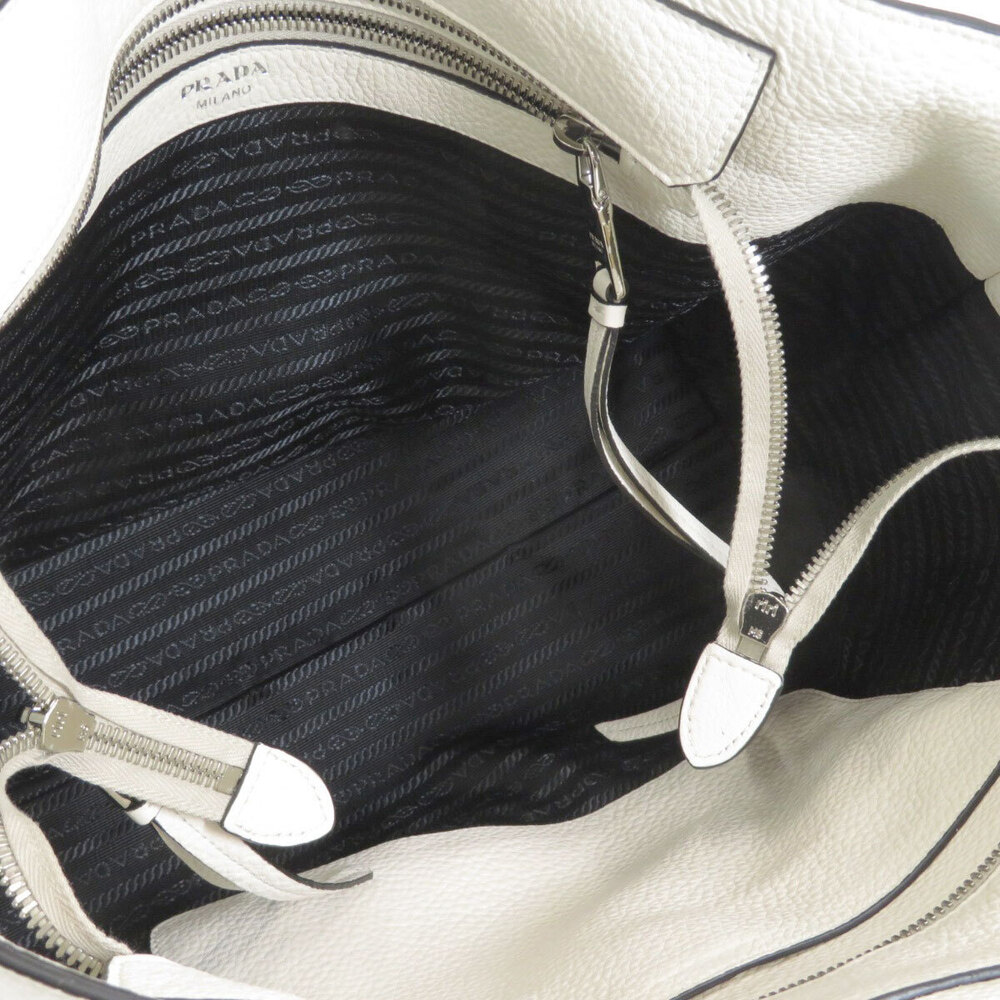 Prada Vitello Phenix leather shopping tote bag White - Picture 5 of 11